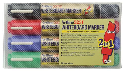 Whiteboard Marker Artline 525T 2-i-1 4-sæt